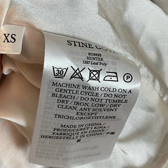 Stine Goya Short Sleeve Collar Neck Button Front Midi Dress White Black Size XS - Picture 3 of 10